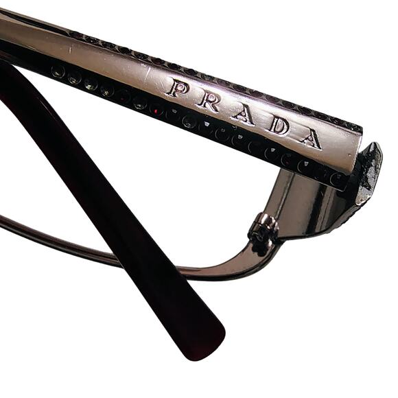 PRADA Sleek Fit Eye Glasses Specs VPR 66F 51017 3Bh-101 135 Gold Rimmed Frames - Picture 3 of 14